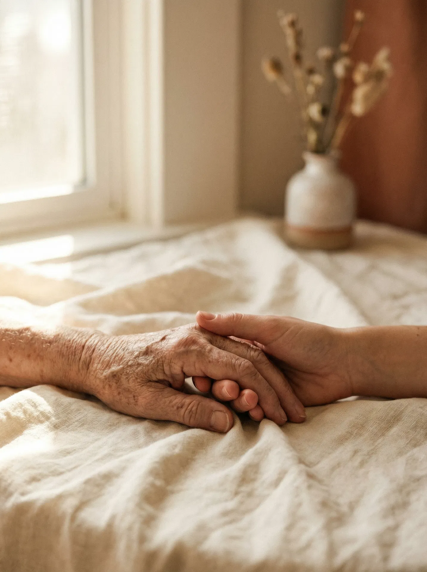 Two hands together — comfort and connection